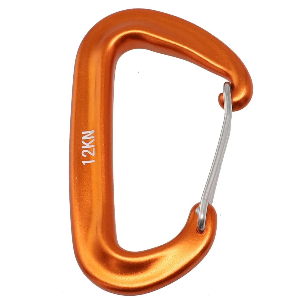 Carabiner D Shape Clip Hook Portable For Climbing Snap Clip 12KN Aluminium Backpack Hook Carabiner For Climbing