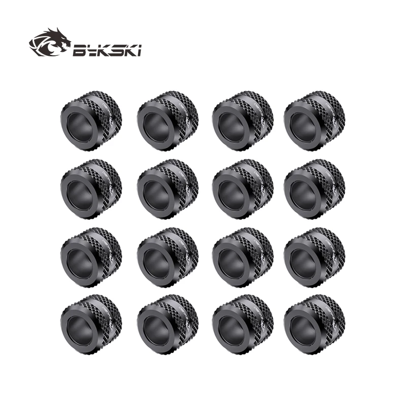 Bykski 12/16 Pcs Black,Silver,White,Gold OD12MM 14MM 16MM,Hard Pipe Fittings, PETG Tube Hand Compression  G1/4