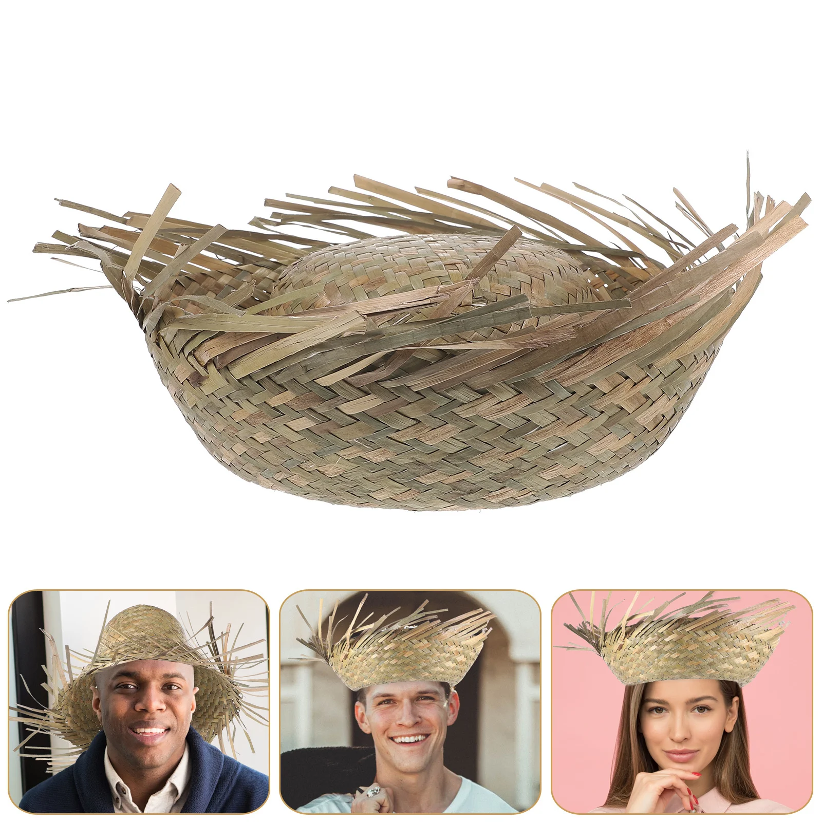 

Beach Straw Hat Woven Sun Cap for Men Women Summer Outdoor Festival Party Decorative Lightweight Comfortable Uv Protection