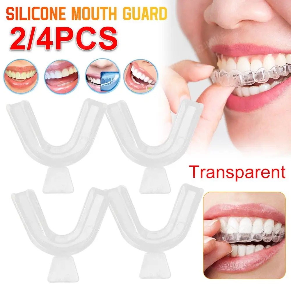 2/4PCS Anti Snoring Bruxism Sleeping Mouth Guard Night Guard Gum Shield Mouth Tray Stop Teeth Grinding Sleep Aid Health Care