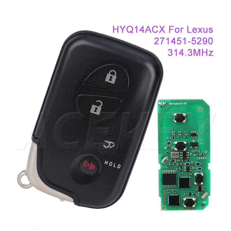 

271451-5290 for Lexus GX460 RX350 RX450 Car Remote Control Key Fob FSK 314.3MHz ID74 Chip FCCID HYQ14ACX 4 Buttons Auto Key