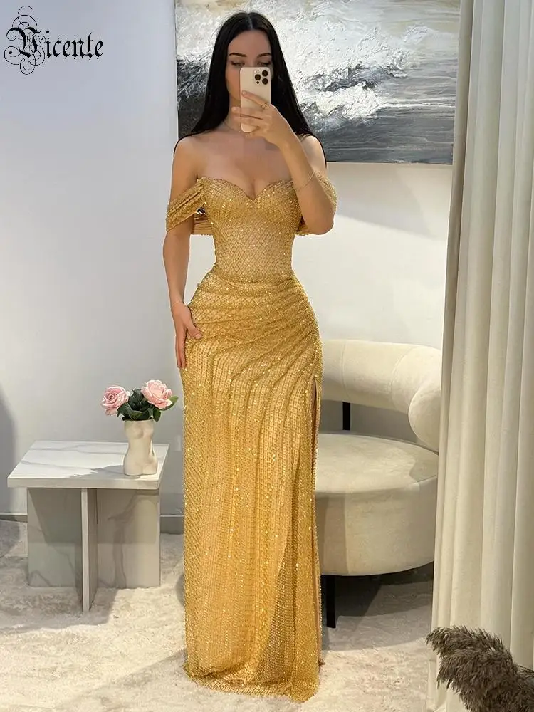 elegant gold bridesmaid dresses v neck long dresses, wedding party Available in US sizes 0–32 Beautiful mismatched gold & rosegold
