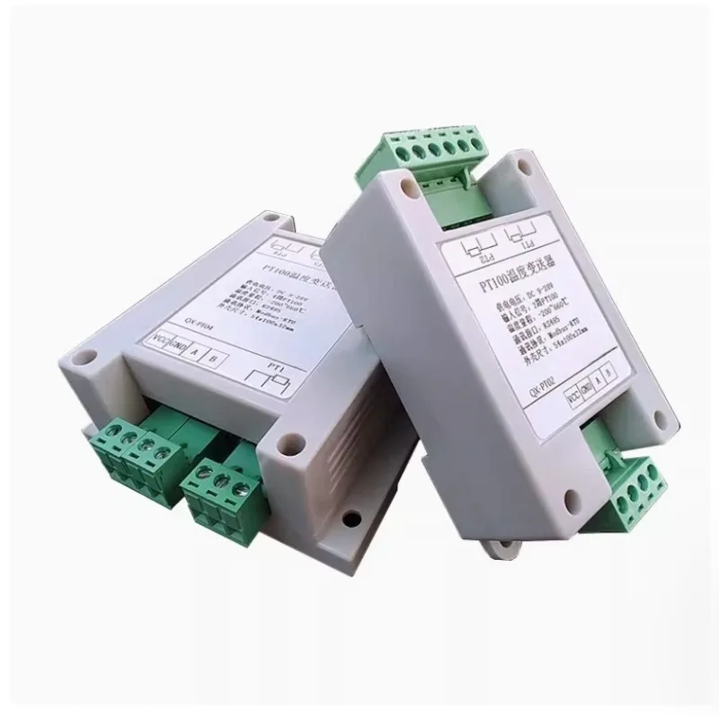 2/4 Channel PT100 Temperature Acquisition Isolated RS485 Thermistor Multi-Channel Modbu Transmitter Module High Precisi