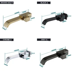 Concealed Cold Tap In Wall Basin Faucet Brushed Gold Black Chrome Grey Wall Mount Basin Spout Single Cold Water Lavatory Faucet