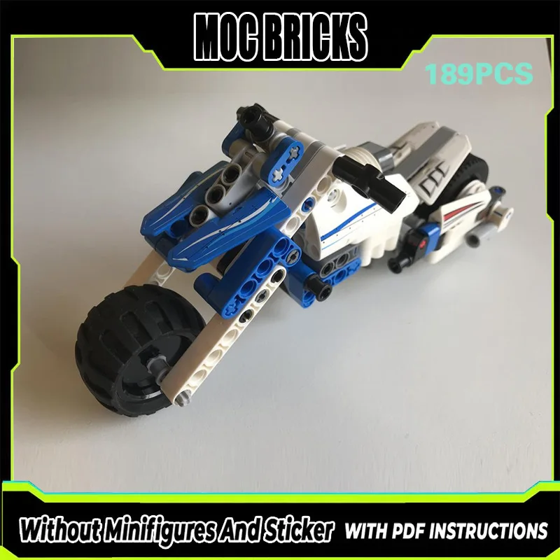 

Конструктор MOC: Модель городского мотоцикла на двух колесах, модульная технология, подарки, праздничный набор для сборки, детские игрушки