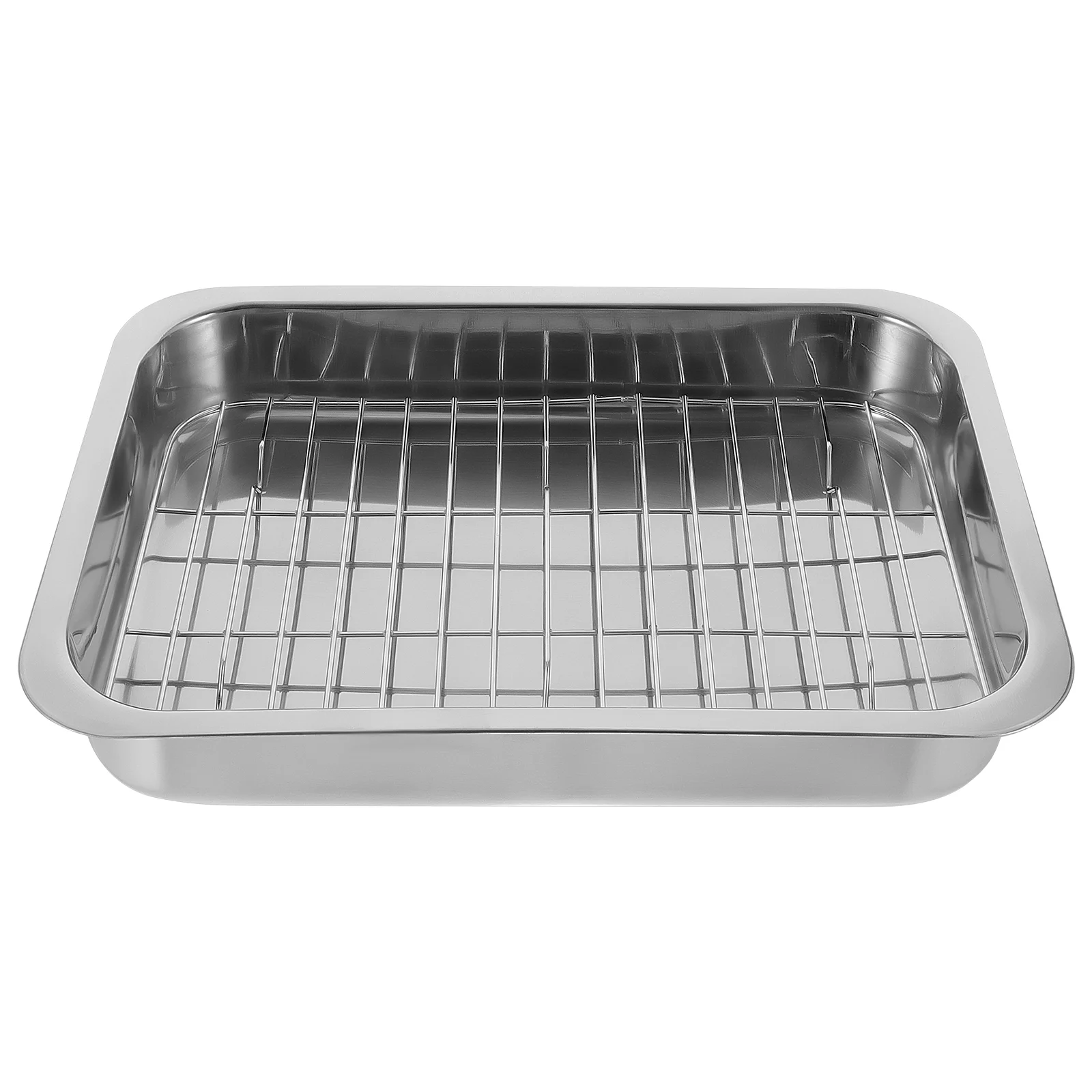 

Stainless Steel Bakeware Baking Tray with Rack Kitchen Pan Griddle for Oven Cooling