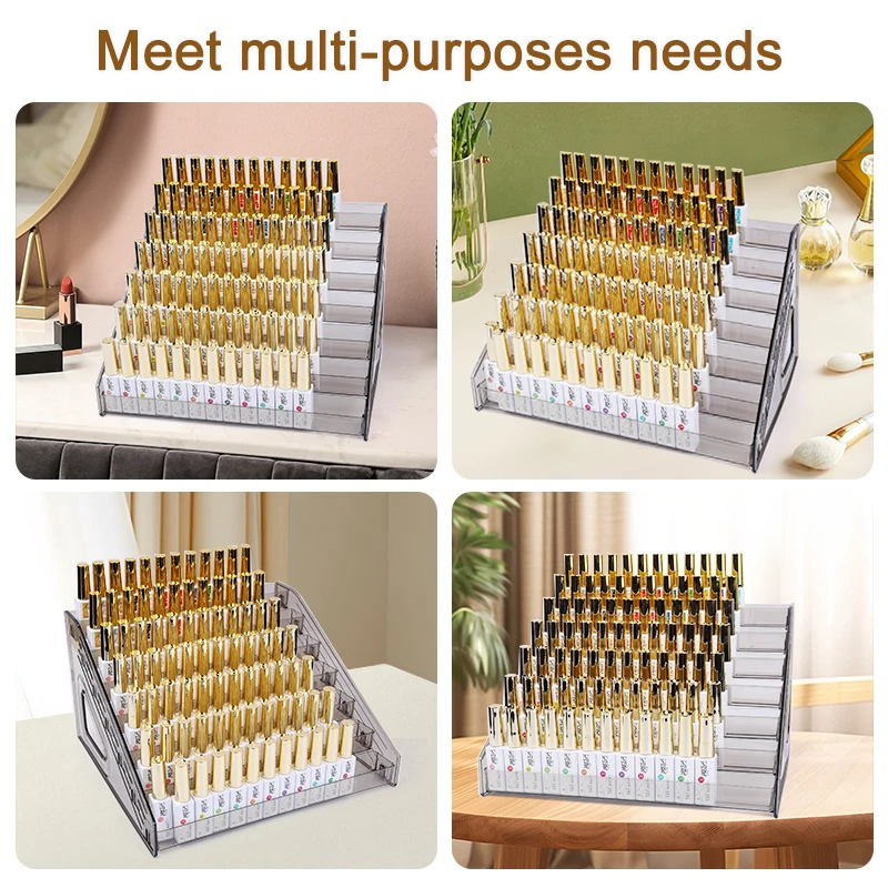 Clear Acrylic Nail Polish Display Stand Multi-layer Plastic Storage Rack UV Gel Shelf Quick Install Cosmetic Manicure Storage