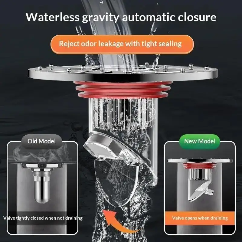 Stainless Steel Floor Drain Strainer Anti Odor Hair Catcher For Bathroom Kitchen No Tools Needed