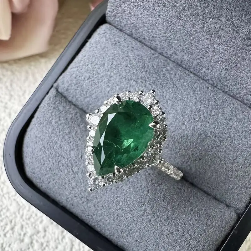 MINWEEN 3ct Lab Muzo Green Emerald Ring  With 925 Sterling Silver Luxury Engagement Wedding Ring Wholesale