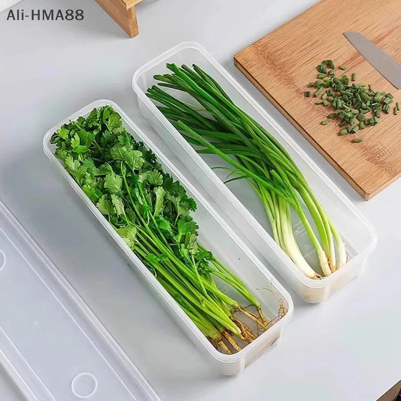 HMA88- Storage Box Plastic Spaghetti Preservation Box Food Holder Fresh-keeping Sealed Green Oonion Container Box Kitchen Fridge