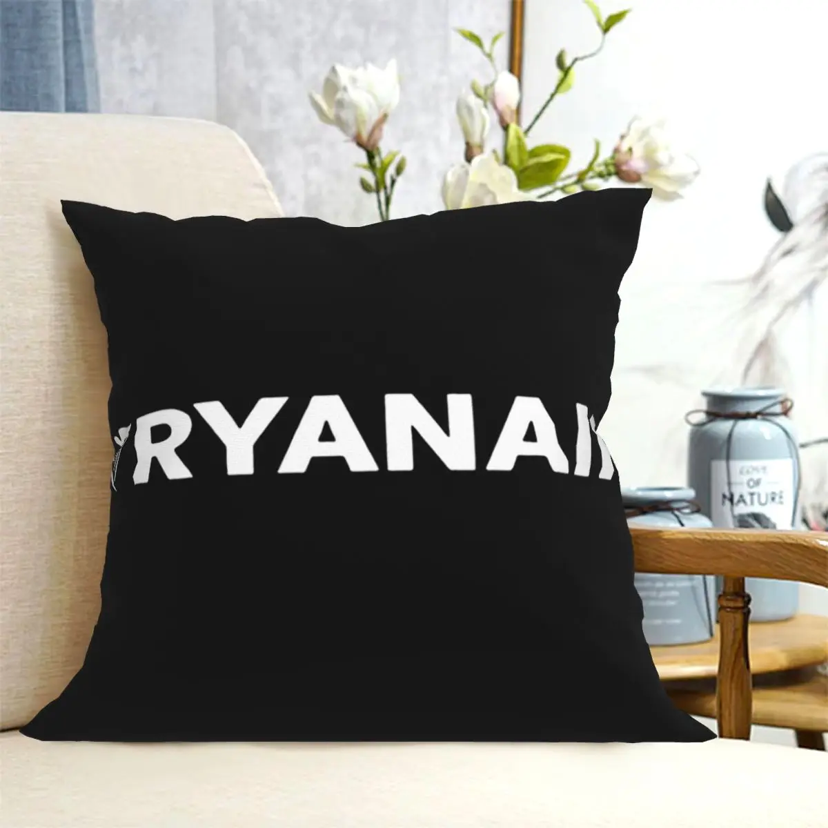 Ryanair Pillowcase Printed Polyester Fiber Cushion Cover Throw Pillow Home Decor Pillowcase