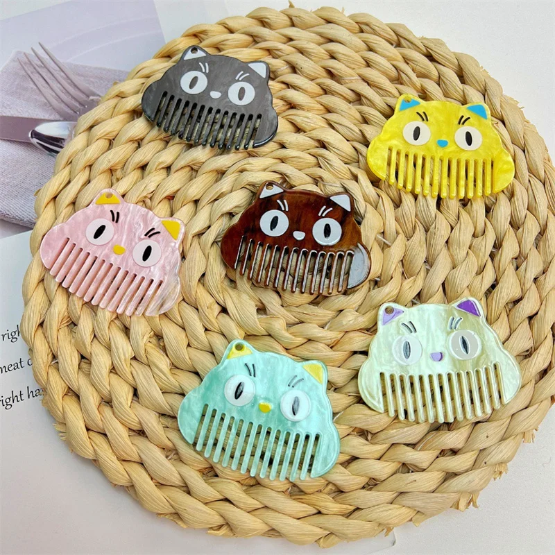 New arrived 50pcs/lot color pattern print cartoon Comb shape acrylic beads diy jewelry garment bags pendant accessory