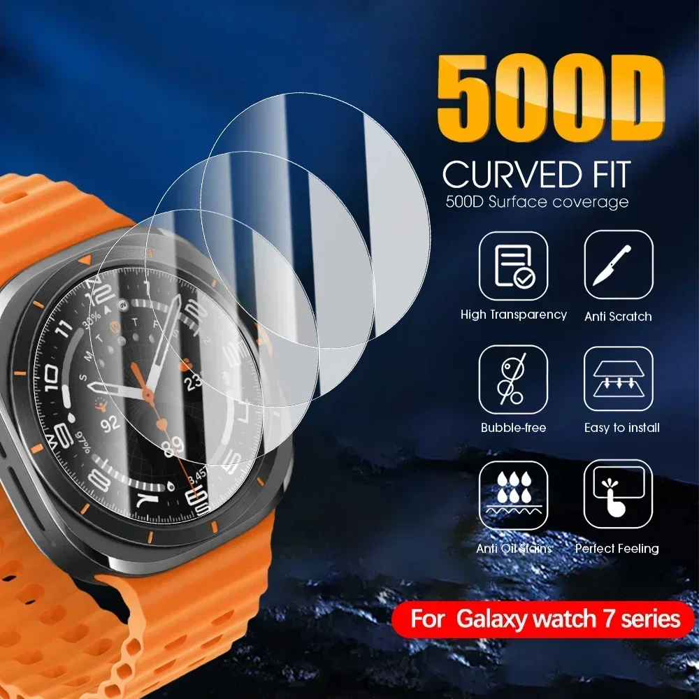 1–5 Stück gehärtetes Glas für Samsung Galaxy Watch Ultra 47 mm Premium-Displayschutzfolie für Galaxy Watch 7 40 mm 44 mm Schutzglas