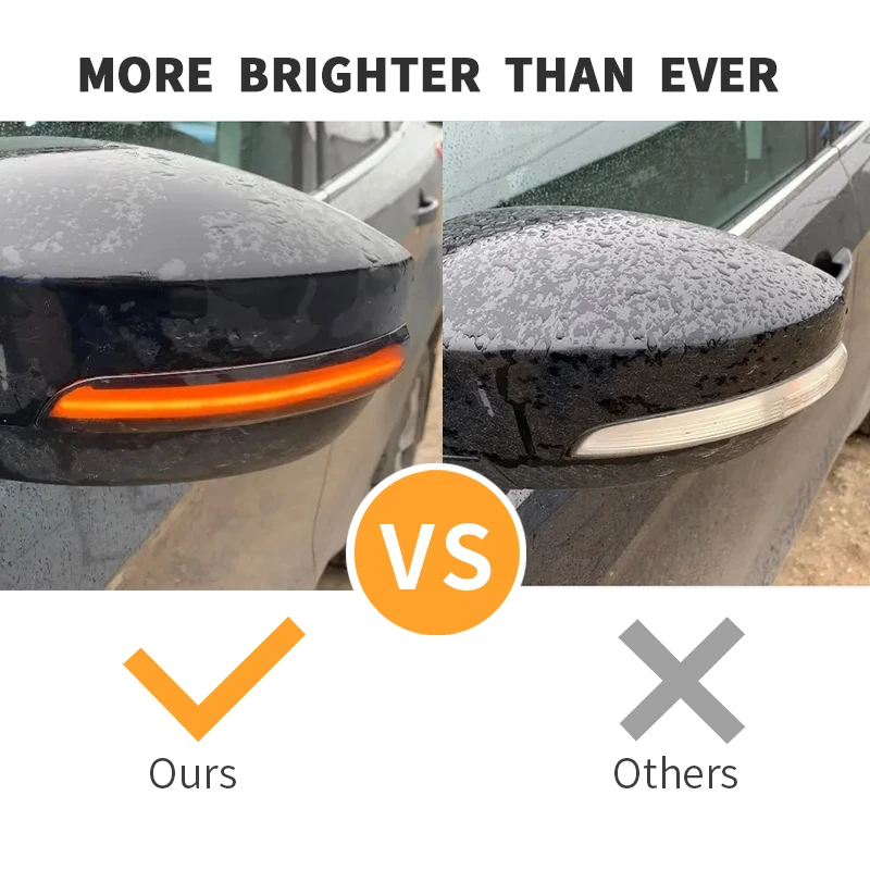 2PCS LED Dynamic Rearview Mirror Indicator Turn Signal Lights Canbus For Ford Escape Kuga II EcoSport 13-19 Focus 3 MK3 12-18 - Image 5
