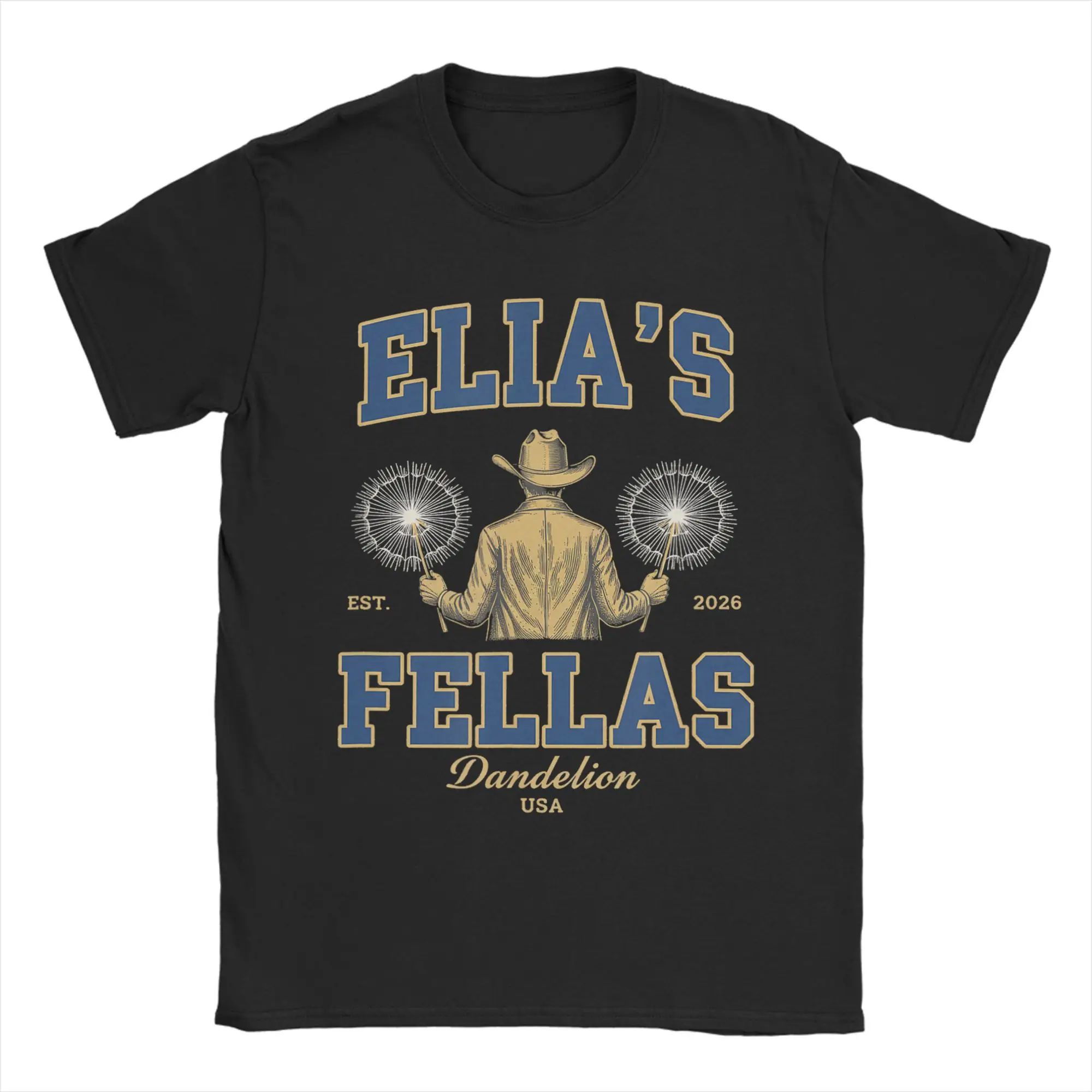 Elia's Fellas Western Cowboy Country T-Shirt Fashion T Shirts Short Sleeve Vintage Tshirt Summer 100% Cotton 4XL 5XL 6XL Clothes