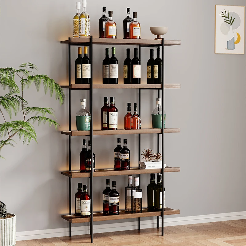 

Bar Shelves Wall Bottle Storage Industrial Home Buffet Cabinet Kitchen Mini Modern Corner Liquor Stockage Vin Drinks Wine Cellar