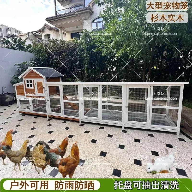 Large Outdoor Indoor Chicken Coop Pigeon Rabbit Cat Bird Cage Multi Pet House Nesting Box for Backyard Farm Animal Housing
