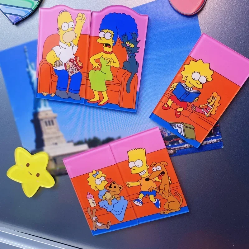 

5pcs Anime Simpsons Jigsaw Refrigerator Stickers Cute Cartoon Magnetic Stickers Fashion Trend Message Magnetic Stickers gift