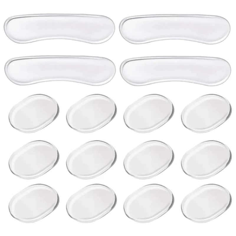 16Pcs/Pack Drum Dampener Gels, Silicone Drum Silencers Dampening Moon Gels, Soft Clear Oval And Long Drum Silencers Set