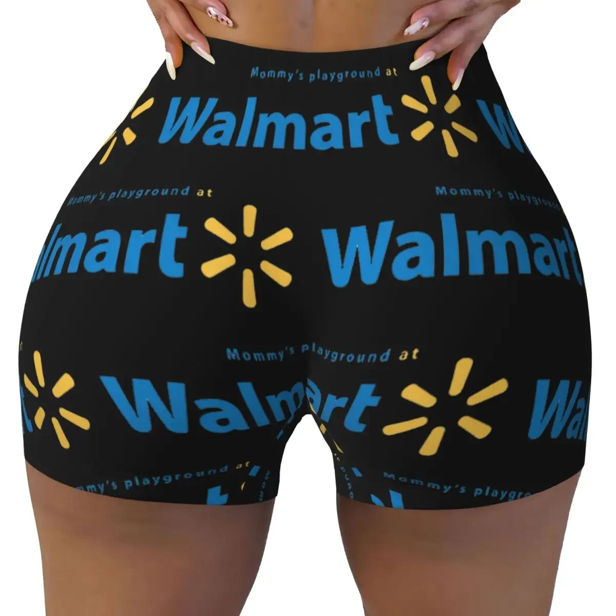 Custom Walmart Women Gym Workout Running Shorts Athletic Volleyball Biker Yoga Shorts
