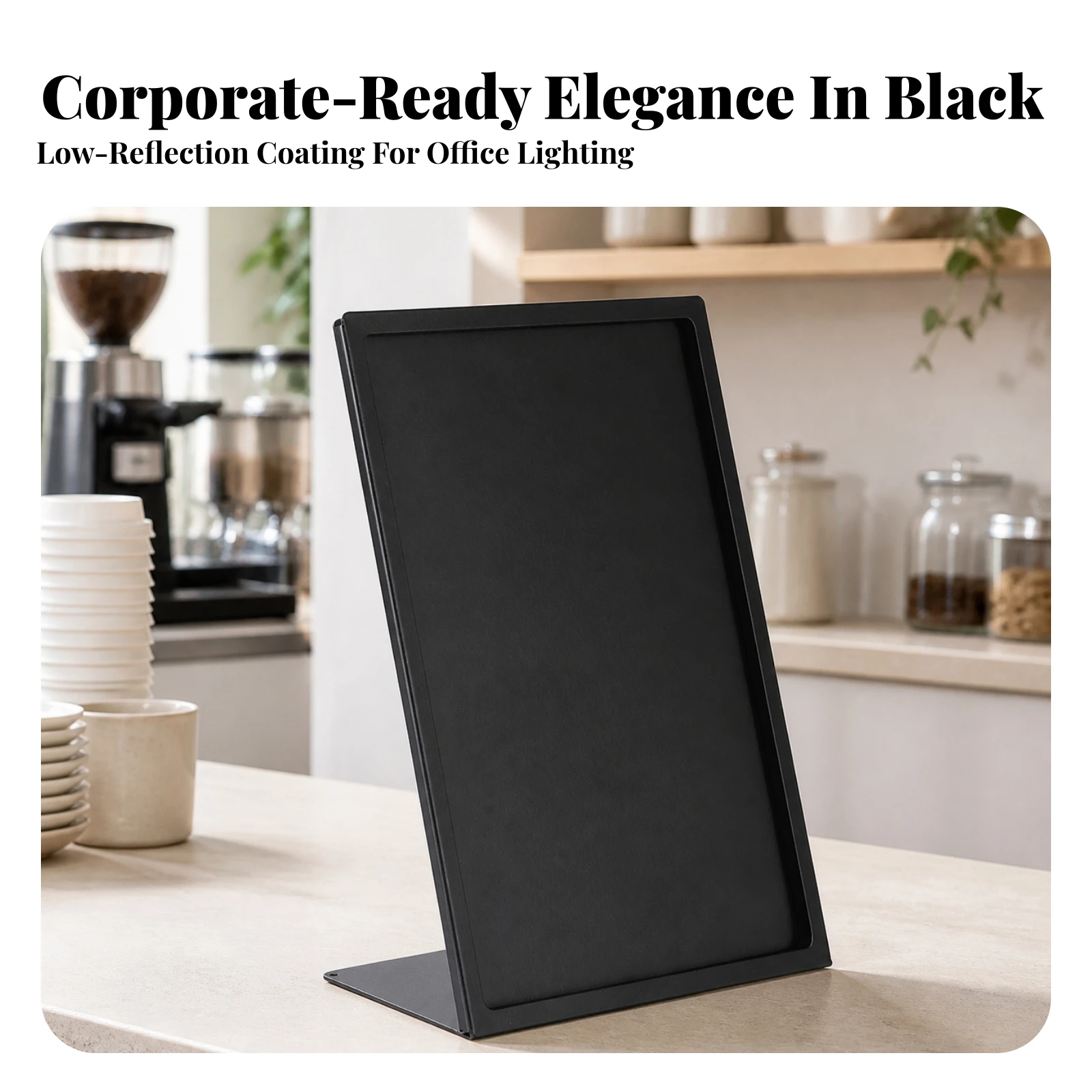 Sign Holder Slant-Back Menu Holder Display Stand with Support Leg Stable Slim for Restaurants, Countertop, Reception Desk