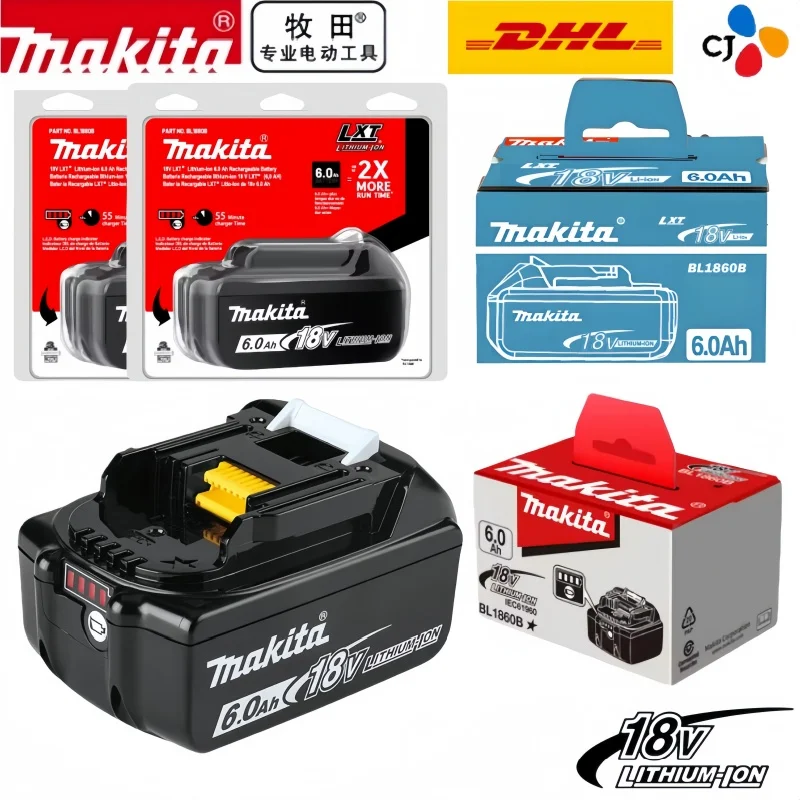 Original Makita 6Ah for Makita 18V Battery BL1830B BL1850B BL1850 BL1840 BL1860 BL1815 Replacement Lithium Battery