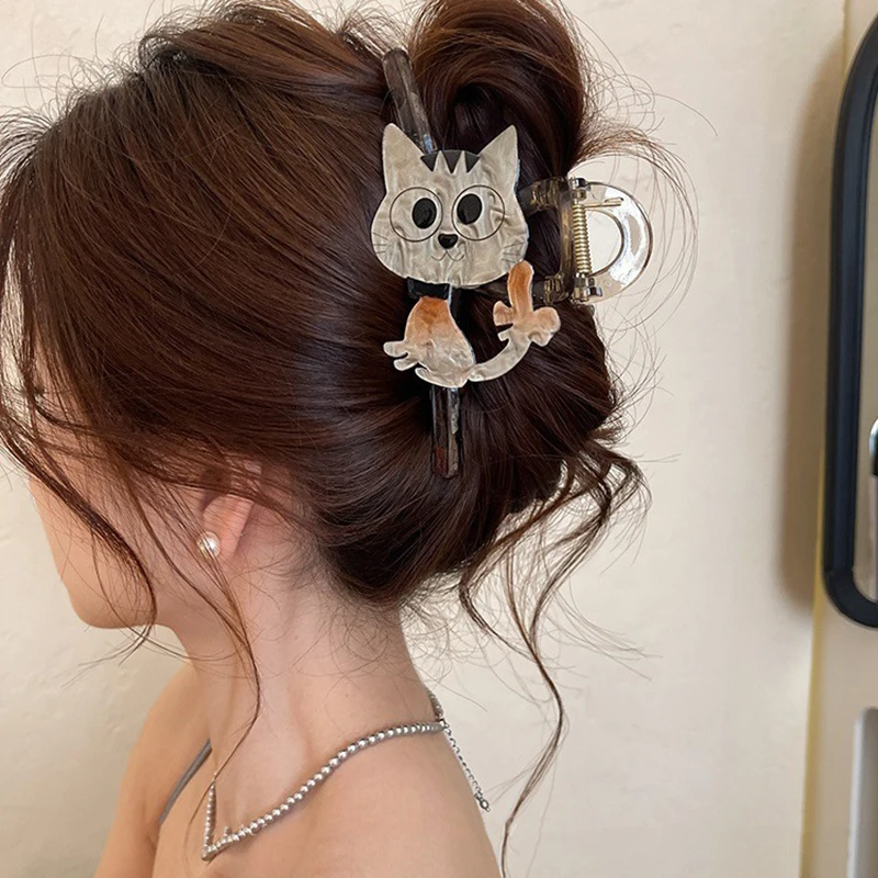 Leuke Cartoon Kat Haarklauw Voor Vrouwen Meisjes Zoete Veelzijdige Haarspeldjes Mode Prachtige Haai Clip Kawaii Haaraccessoires Geschenken