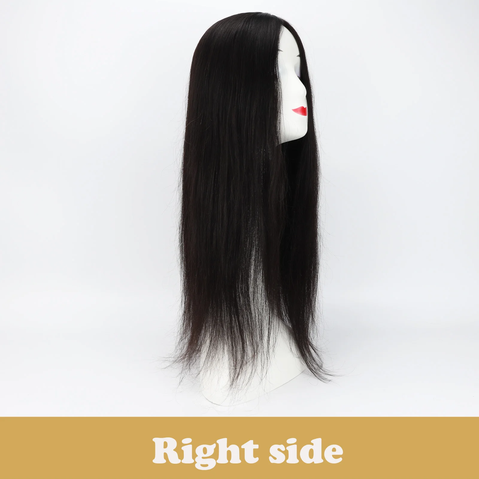 150% Density Straight Natural Real Human Hair 15x16cm Silk Base Topper Black Remy Hair Piece Extensions Hair Loss