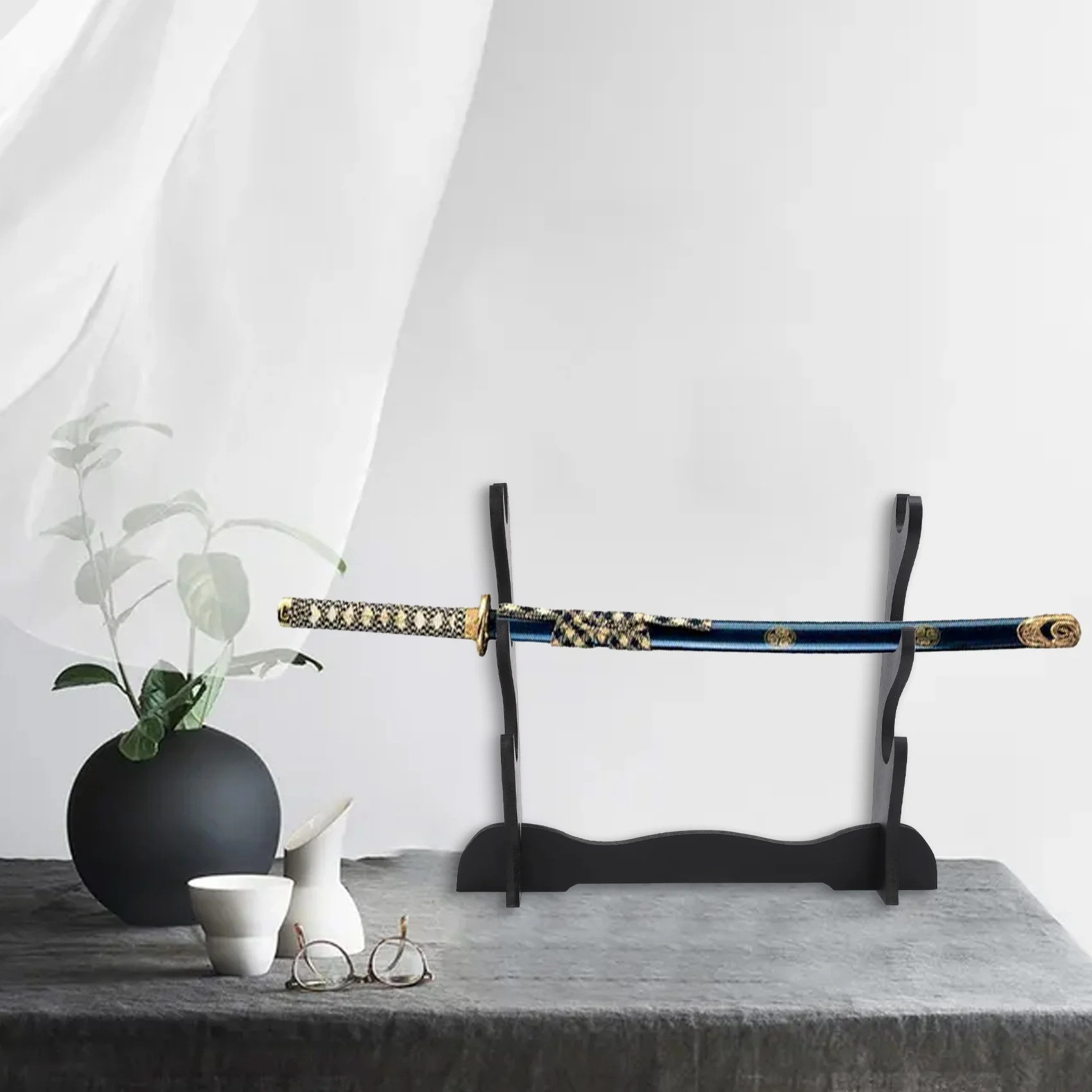 3Tier Samurai Sword Katana Holder Stand Bracket Rack Display Black &LICG