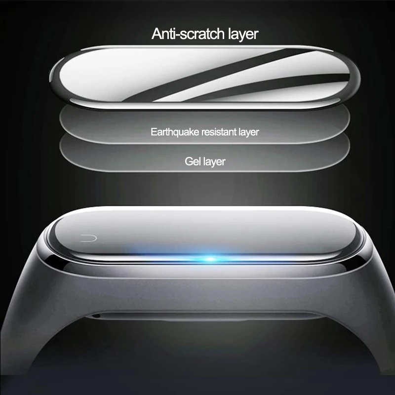9D pellicola protettiva completa per Xiaomi MI Band 7 6 Strap Smartwatch accessori proteggi schermo in vetro temperato per xiaomi band 5 4