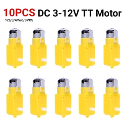 1-10PCS DC 3-12V TT Motor Module Robot Intelligent Car Dual Shaft Geared Motor Gearmotor Gearbox Motor for DIY Smart Car Robot