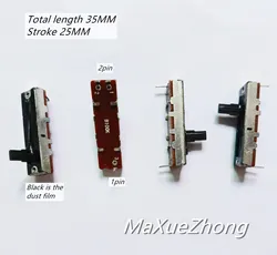 Original new 100% straight sliding potentiometer length 35MM stroke 25MM push-pull potentiometer B100K mixer fader (SWITCH)