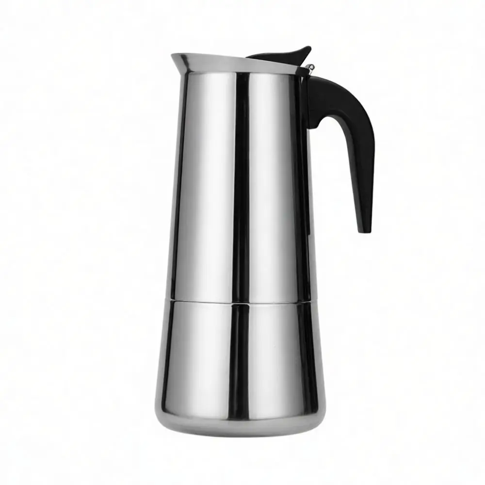 Modern Minimalist Stainless Steel Moka Pot Stovetop Espresso Maker Coffee Percolator Brewing Machine For Home Use