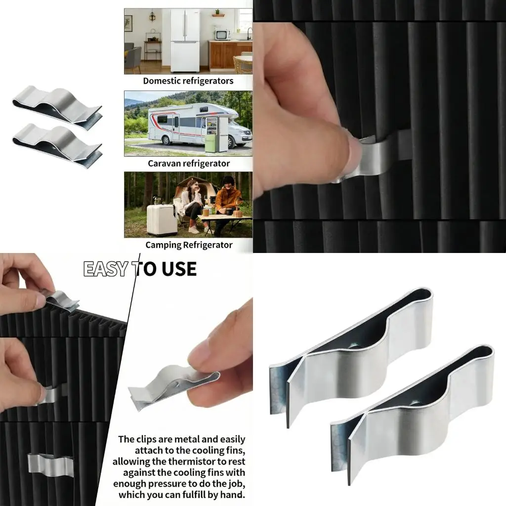 2pcs Retention Clips 633734 for Refrigerators Offering Firm Hold & Setup for Precise Monitoring