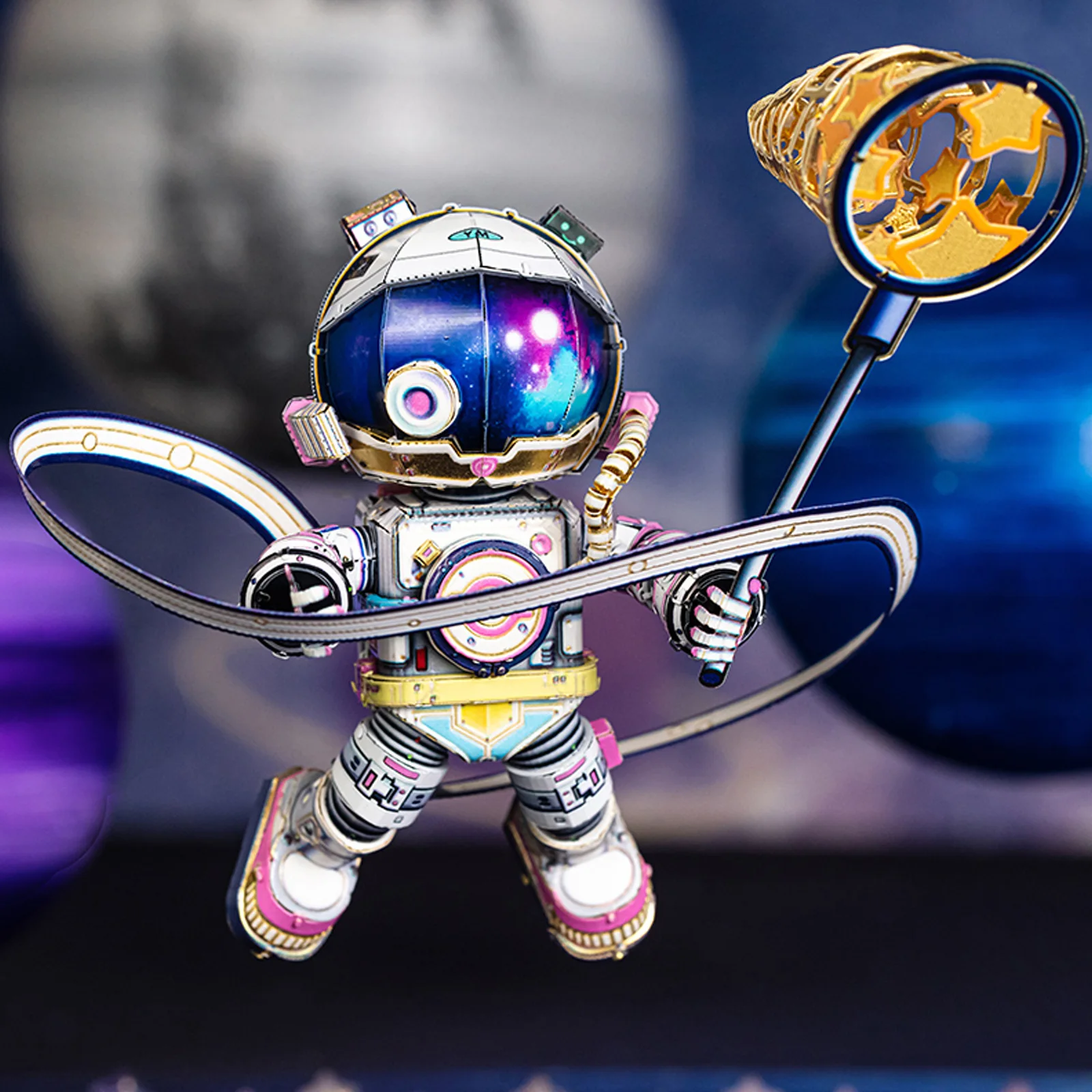 

MU 3D Metal Puzzle Spaceman Astronaut Model Kits DIY 3D Laser Cut Assemble Jigsaw Toys GIFT For Adults Teens Children