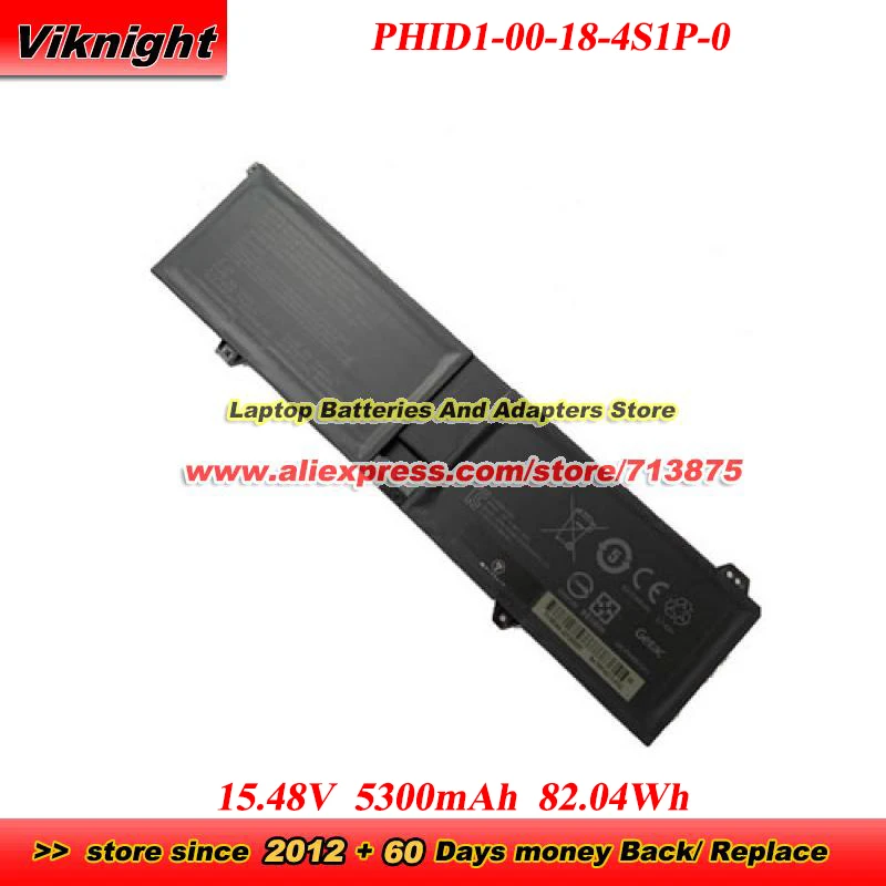 

PHID1-00-18-4S1P-0 Battery 15.48V 5300mAh 82.04Wh PHID100184S1P0 For Schenker Vision 16 Pro M23 Vision 16 Pro RTX 3070 Ti