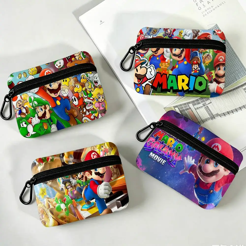Super Game M-Marios Portable Oxford Fabric Mini Wallet Carabiner Design Small Coin Bag For Cards Keys Earphones view 2