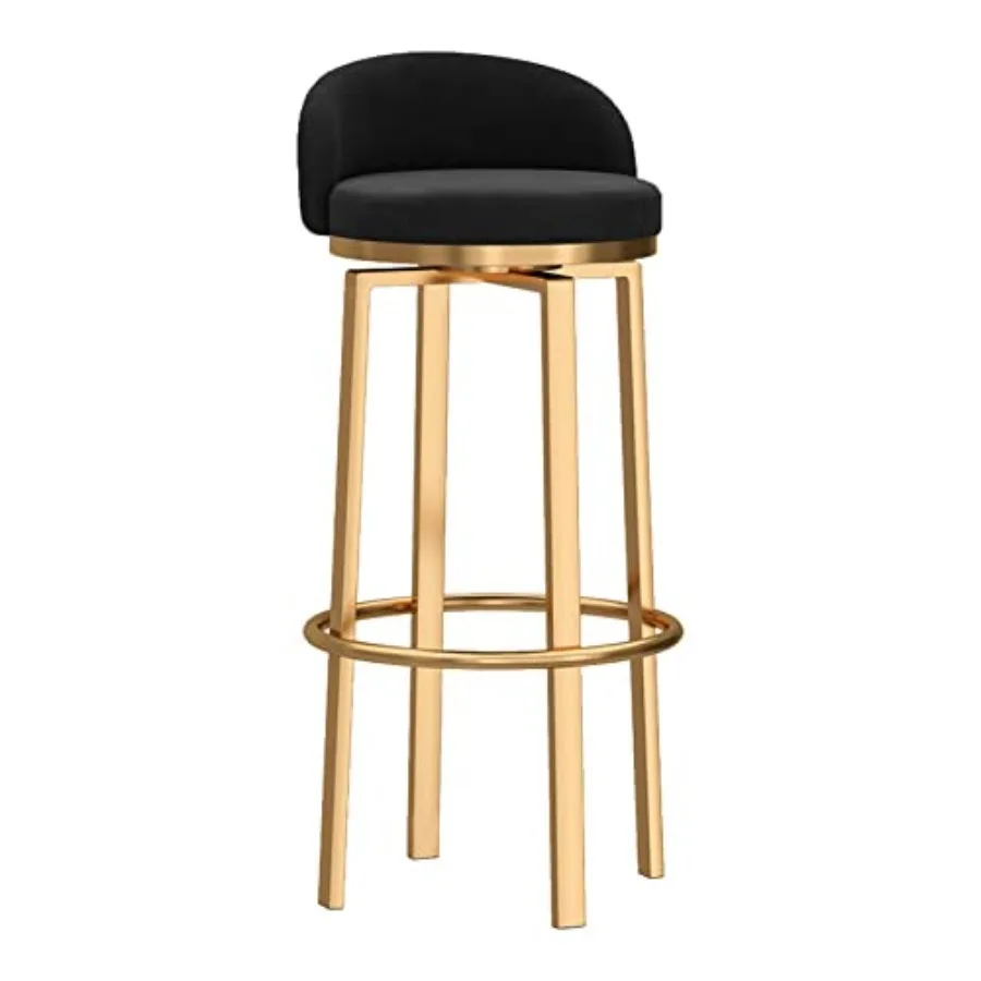 

Bar Stools Barstools Set of 1 Breakfast Kitchen Bar Stools with Backrests Footrests Swivel Velvet High Stools Metal Legs for Re