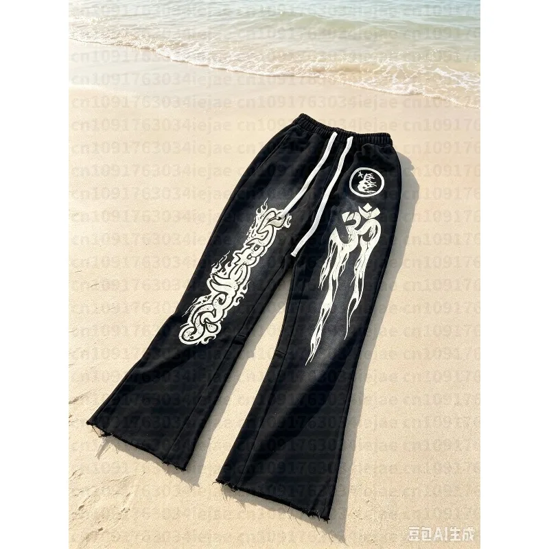 2026 Spring/Autumn American Sweatpants Y2K Pants Men Kid Gothic Hip Hop Letter Design Baggy Elastic Waist Jogging Casual Pants