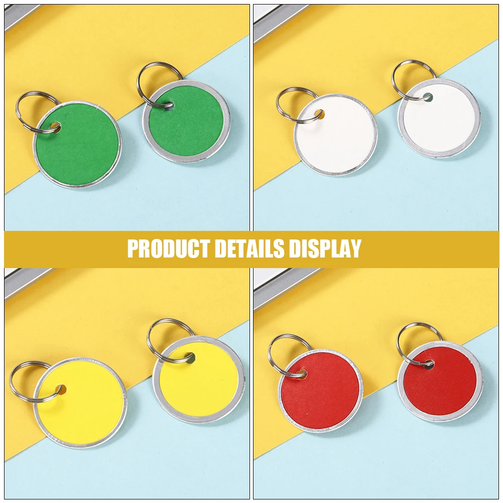 

50pcs Round Paper Compact Key Tags Multi-Function Luggage Tags Portable Key Labels For Keys Pets Backpacks Usb Suitcases