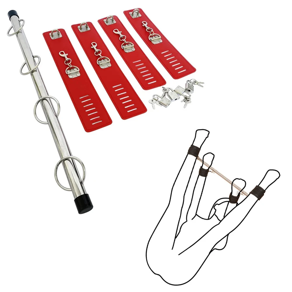 BDSM Hand Restraint Sex Spreader Bar Open Leg Handcuffs Sex Toy Set SM Slave Bar Spreader Sextoy Kits Couple Erotic Games Tool