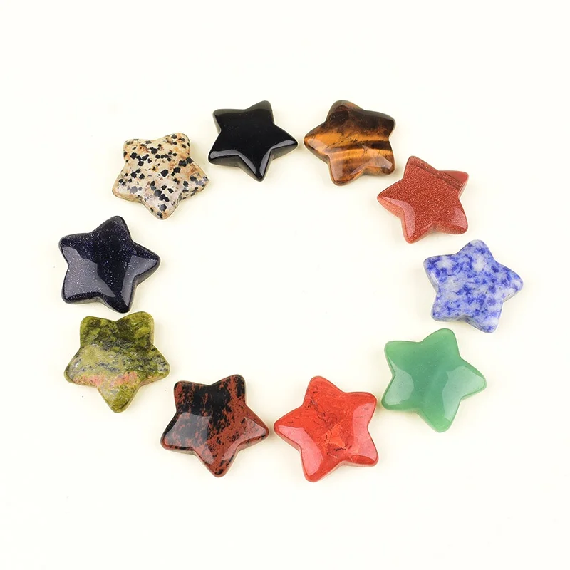 1pc Natural Crystal Star Five Pointed Star Stone Worry Stone Reiki Healing Crystal Mini Ornament Craft Gift