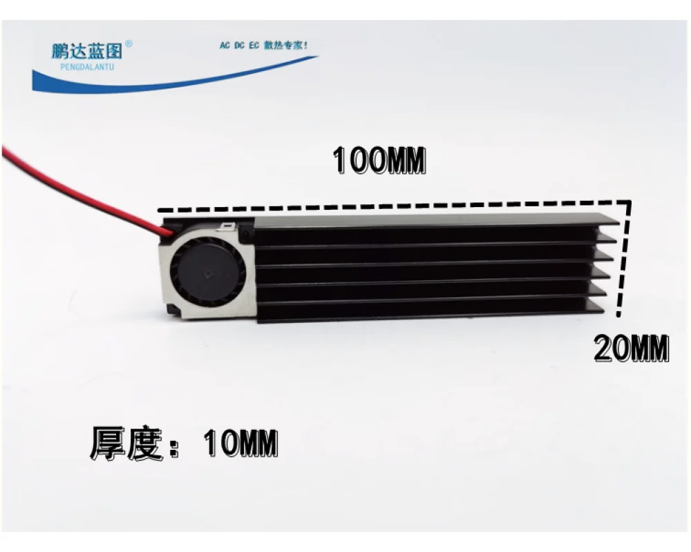 

2006 Four Wire TemperaTure Controlled SSD2280 Desktop Solid-State Drive 12V Heat Sink M2 22110 With Fan 20*20*6mm