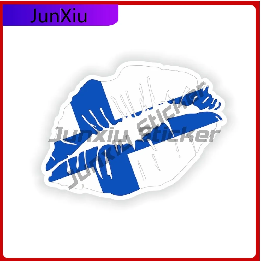 

Finland Flag Lips Shape With National Emblem Vinyl Sticker Waterproof Decals For Cars X500 Motorcycle Stickers Outdoor Decoratio
