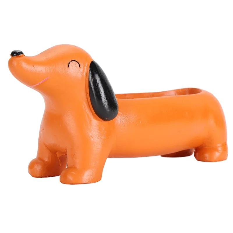 Dog Flower Pot Multipurpose Cute Innovative Resin Waterproof Flower Planter Pot For Indoor Outdoor Patio Garden