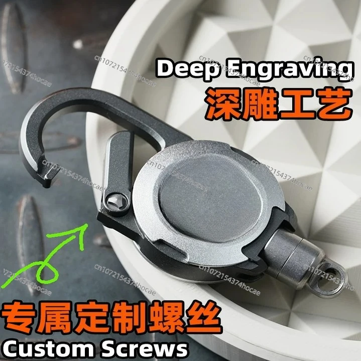 New magnetic metal telescopic buckle multi-functional hook camping mountaineering buckle keychain small anti-lost fishing
