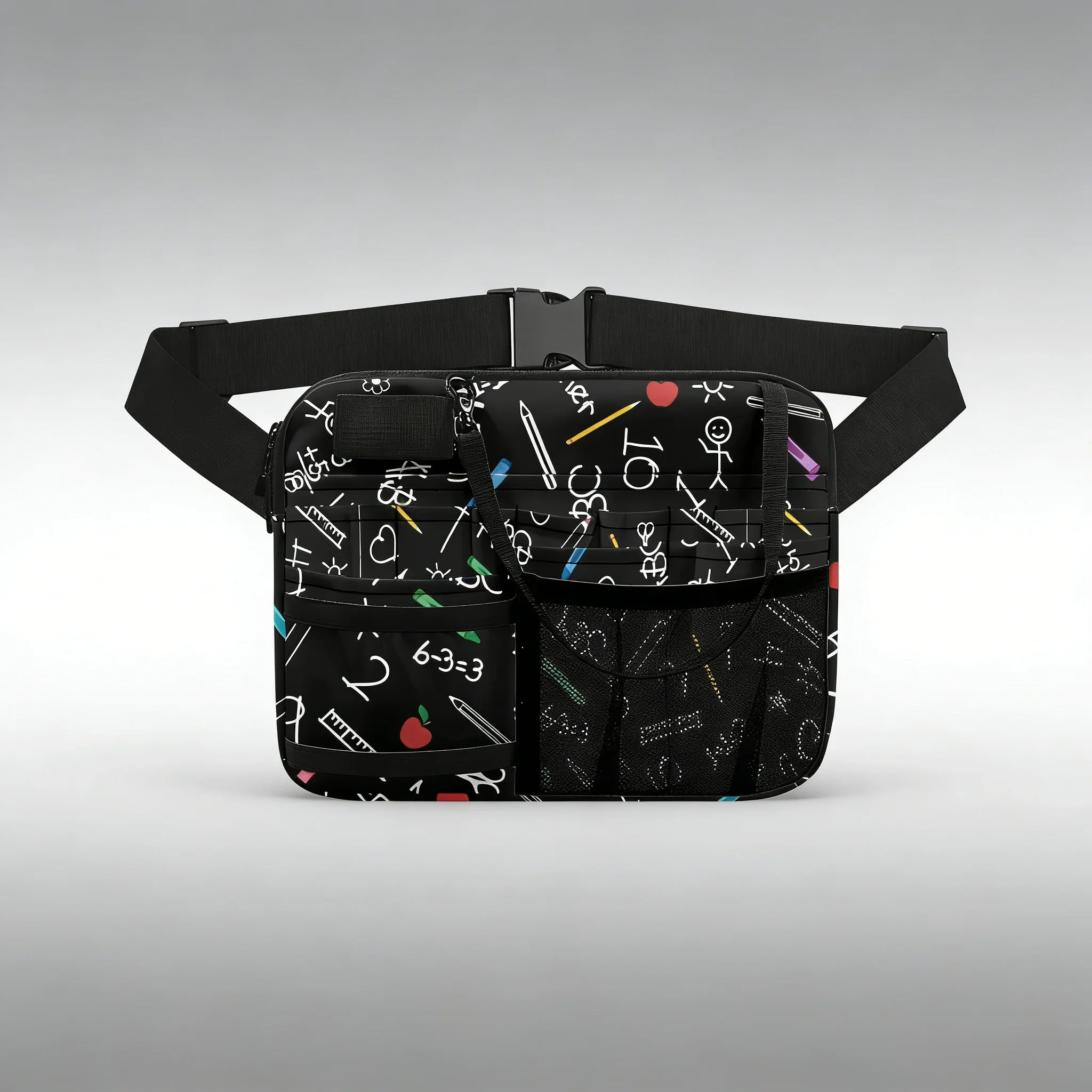 teacher-classroom-utility-waist-bag-with-multi-pockets-cute-school-print-adjustable-fanny-pack-for-teachersnurses-educators