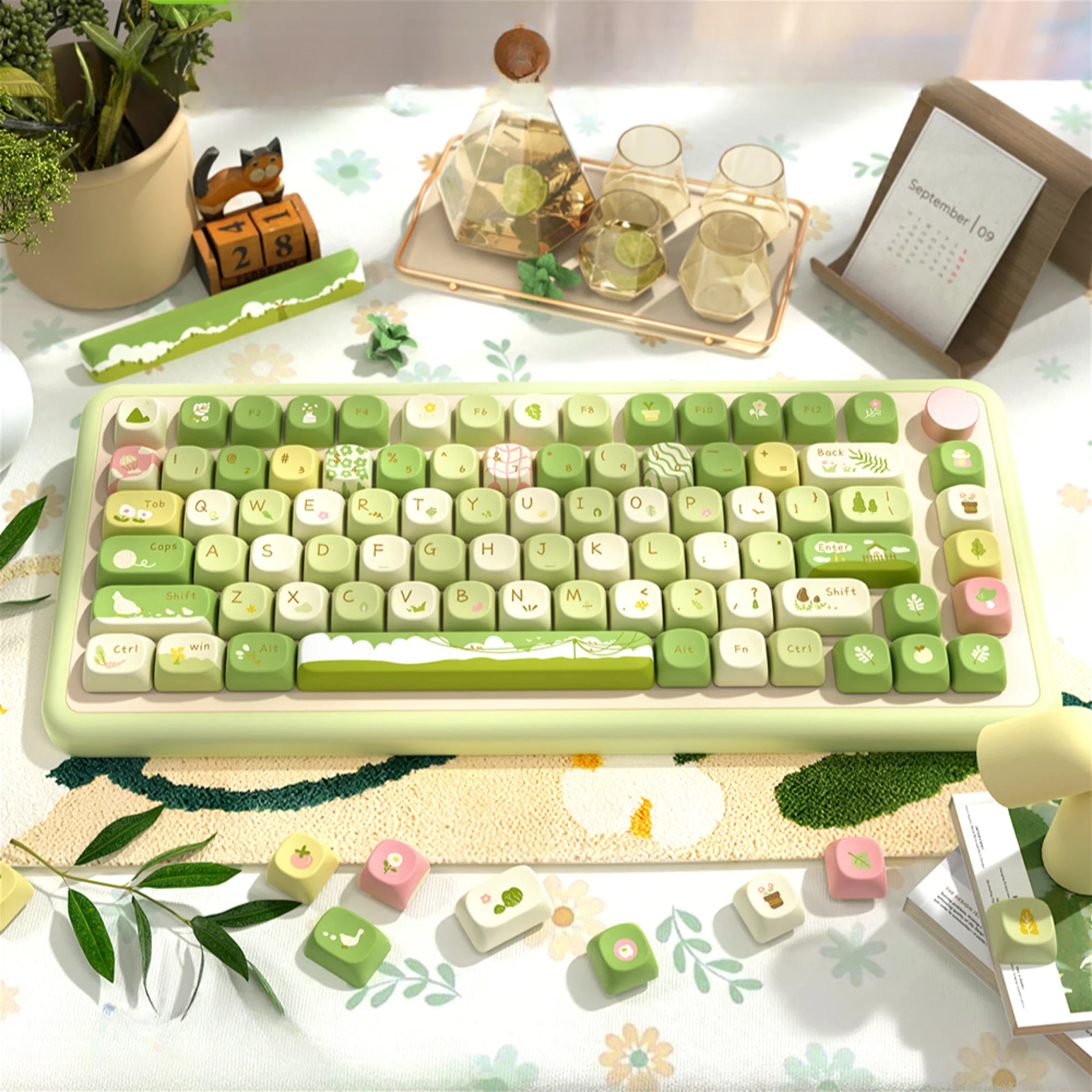Imagem -02 - Tema Original Moc Keycaps Pbt Sublimação Térmica Fluxo de Montanha Ono 145 Teclas para 60 64 84 98 108 Teclados Mecânicos de Jogos