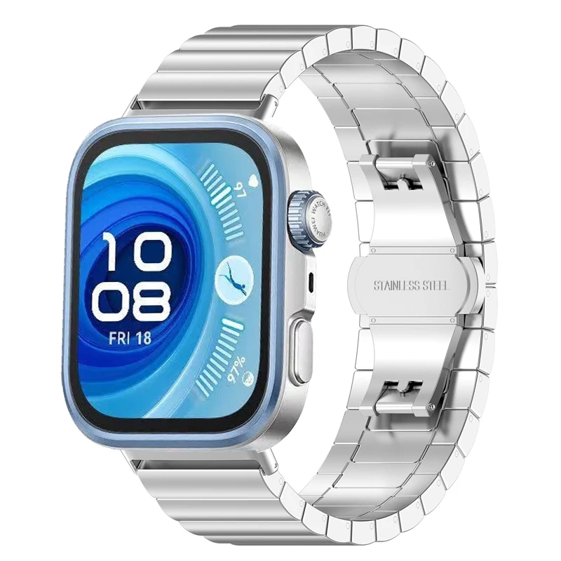 Stainless Steel Band For Huawei Watch Fit 4 Pro Metal Bracelet Correa For Huawei Watch Fit 3 4 Strap Butterfly Buckle Watchband