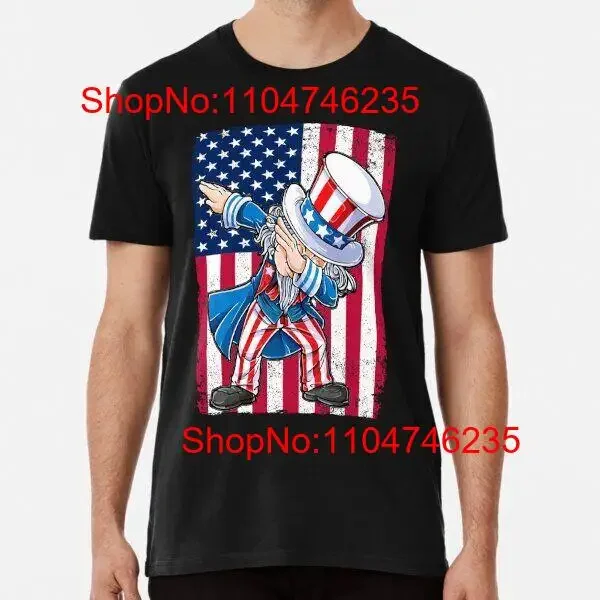 

DABBING UNCLE SAM 4TH OF JULY Premium T Shirt S 5XL vintage Washed homme Breathable Slightly streetwear fashion graphic